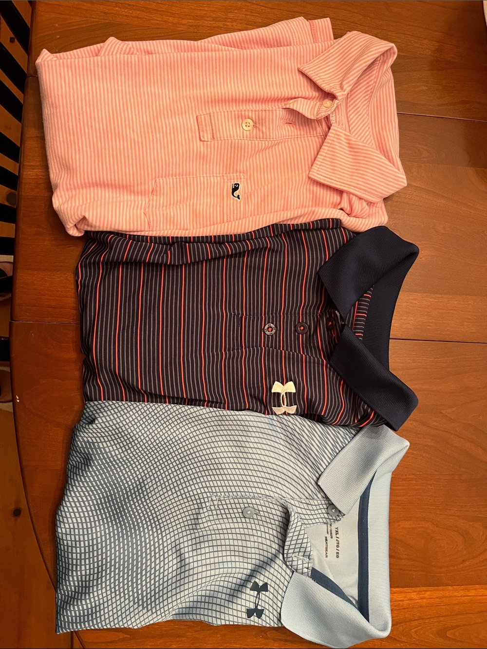 Vineyard Vines Pink Striped Kids Polo (with Navy & Light Blue Shirts)